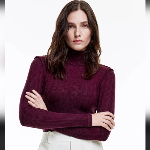 Smythe Sweaters - Smythe Pontielle Knit Turtleneck Plum